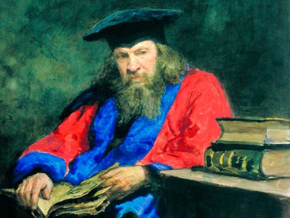Илья Репин. Портрет Дмитрия Менделеева в мантии профессора Эдинбургского университета (фрагмент). 1885. Государственная Третьяковская галерея, Москва