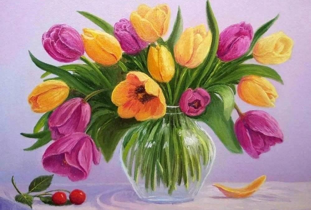 Весенний букет рисунок 2 класс