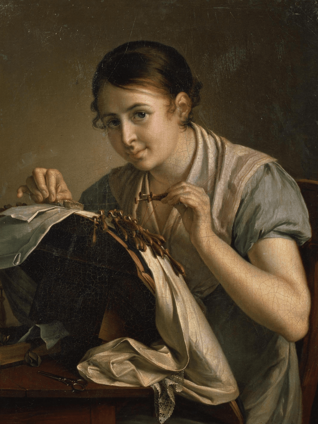Василий Тропинин. Кружевница. Девушка, плетущая кружева. 1830-е. Музей В.А. Тропинина и московских художников его времени, Москва