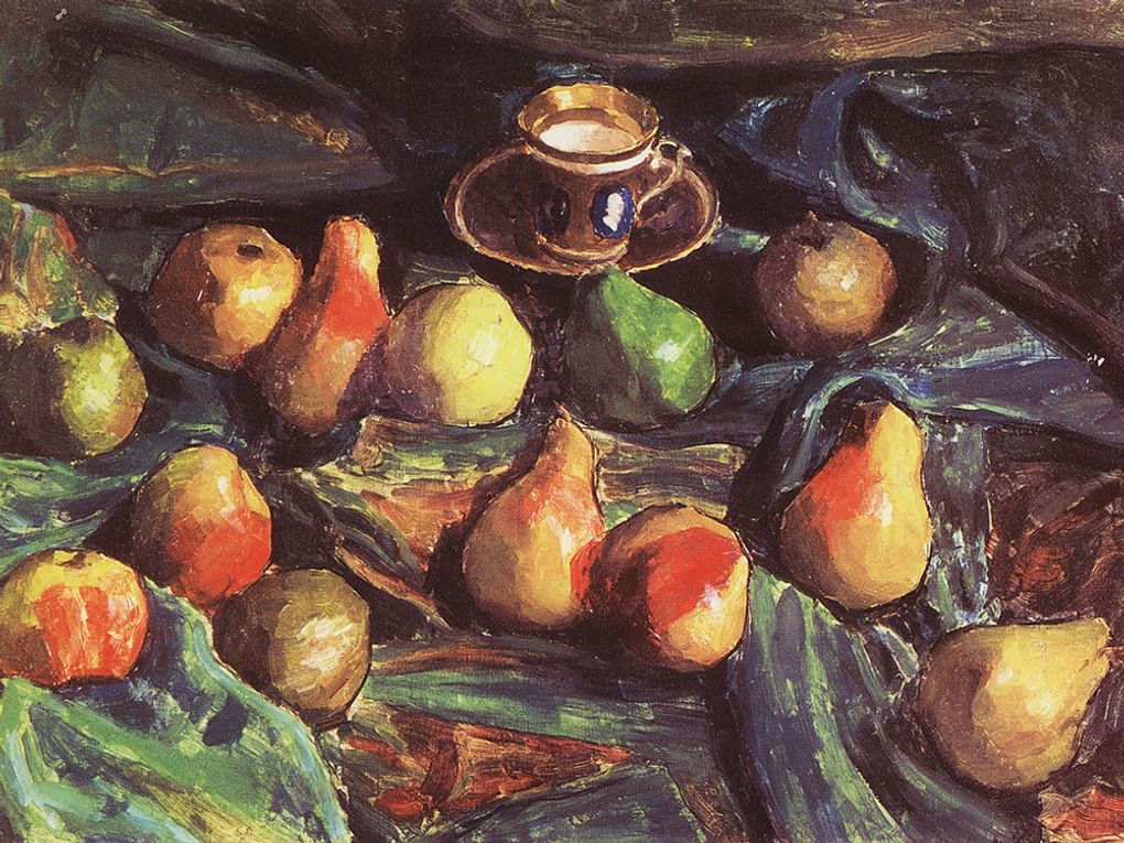 Игорь Грабарь. Груши на зеленой драпировке (фрагмент). 1922. Государственная Третьяковская галерея, Москва