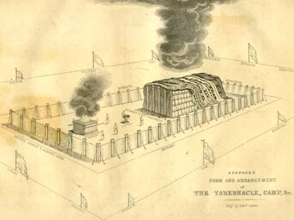 Неизвестный художник. Скиния (фрагмент). XIX век. Изображение: <a href="https://commons.wikimedia.org/wiki/File:Tabernacle_Camp.jpg" target="_blank" rel="noopener">commons.wikimedia.org</a>