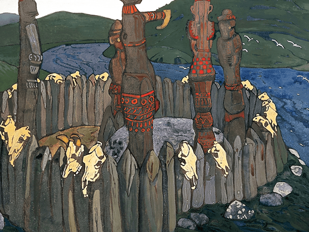 Николай Рерих. Идолы (эскиз) (фрагмент). 1901. Государственный Русский музей, Санкт-Петербург