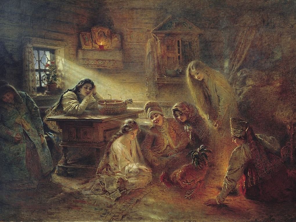 Константин Маковский. Святочные гадания. Около 1905. Государственный музей истории религии, Санкт-Петербург