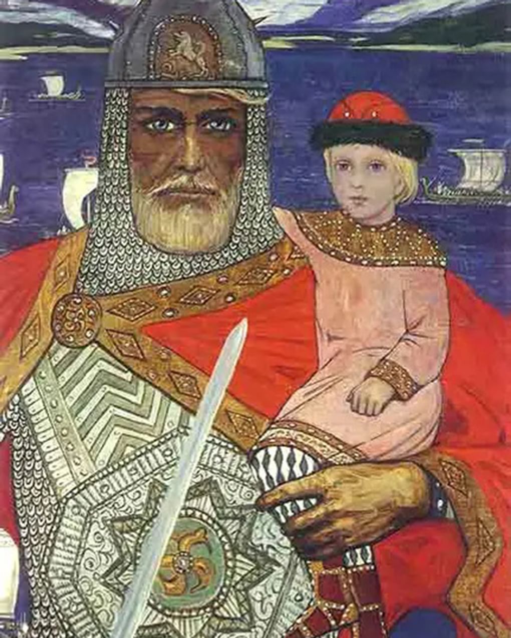 Илья Глазунов. Князь Олег и Игорь (фрагмент). 1973. Государственная Третьяковская галерея, Москва