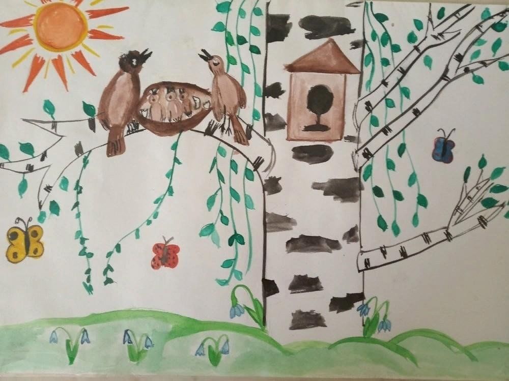 Рисунок на тему весне дорогу. Рисунок на весеннюю тему. Весенние рисунки для детей.