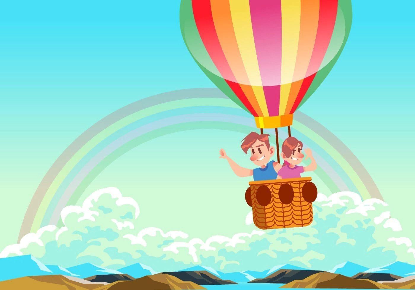 Путешествие на воздушном шаре ребёнка