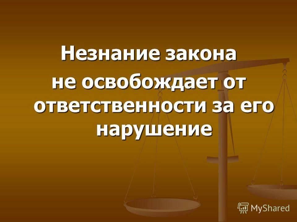 Незнание законов не освобождает от ответственности — Википедия