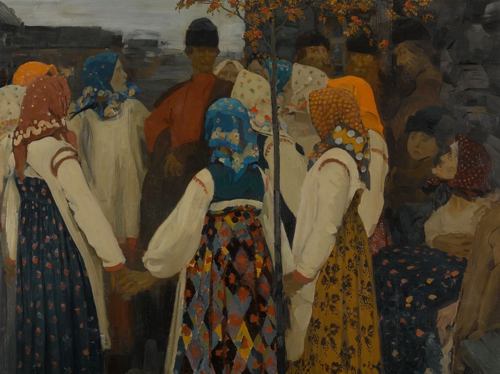Андрей Рябушкин. Втерся парень в хоровод... (фрагмент). 1902. Государственная Третьяковская галерея, Москва