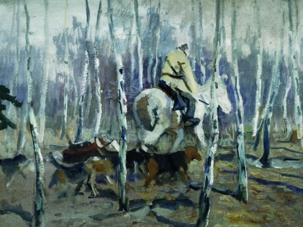 Алексей Степанов. С гончими на охоту. 1900-е. Мемориальный музей-усадьба художника Н.А. Ярошенко, Кисловодск, Ставропольский край