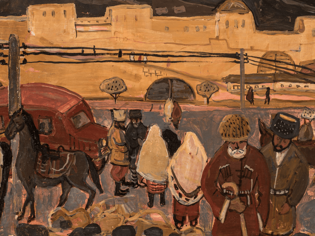 Галина Конопацкая. Базар у Дербента (фрагмент). 1964. Государственный музей Востока, Москва