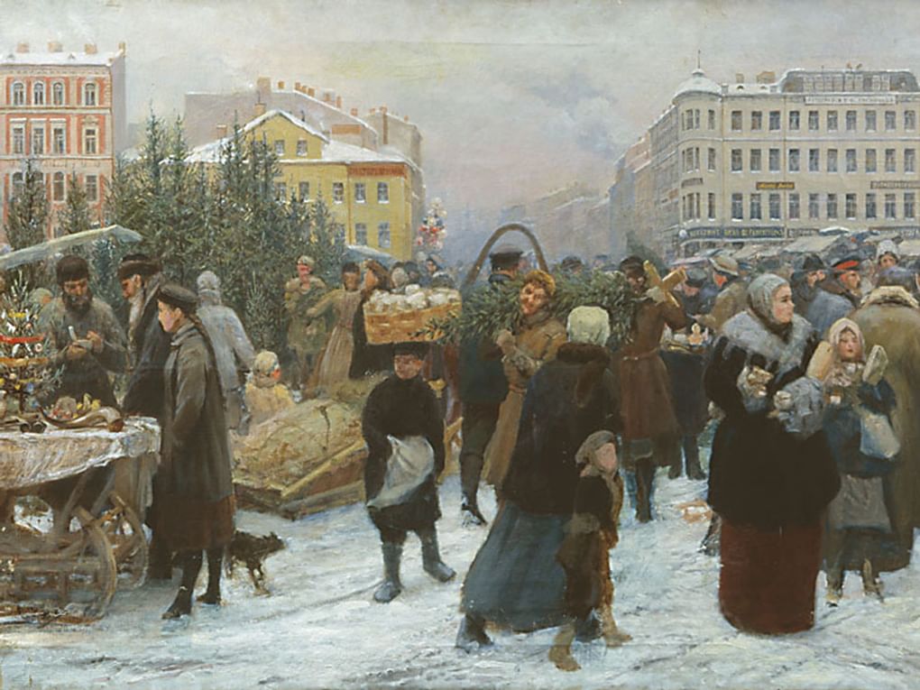 Генрих Манизер. Елочный торг (фрагмент). 1900-е. Омский областной музей изобразительных искусств имени М.А. Врубеля, Омск