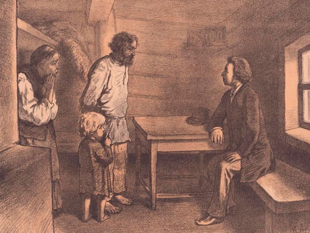 Неизвестный художник с оригинала Александра Лебедева. Утро помещика (фрагмент). 1892. Государственный исторический музей, Москва