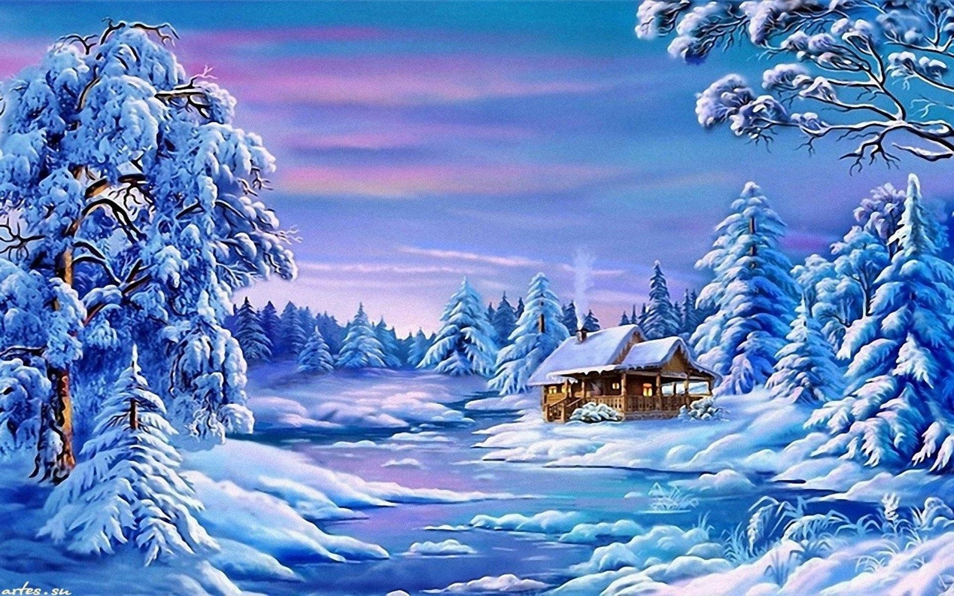 Сказочный зимний лес картинки для детей
