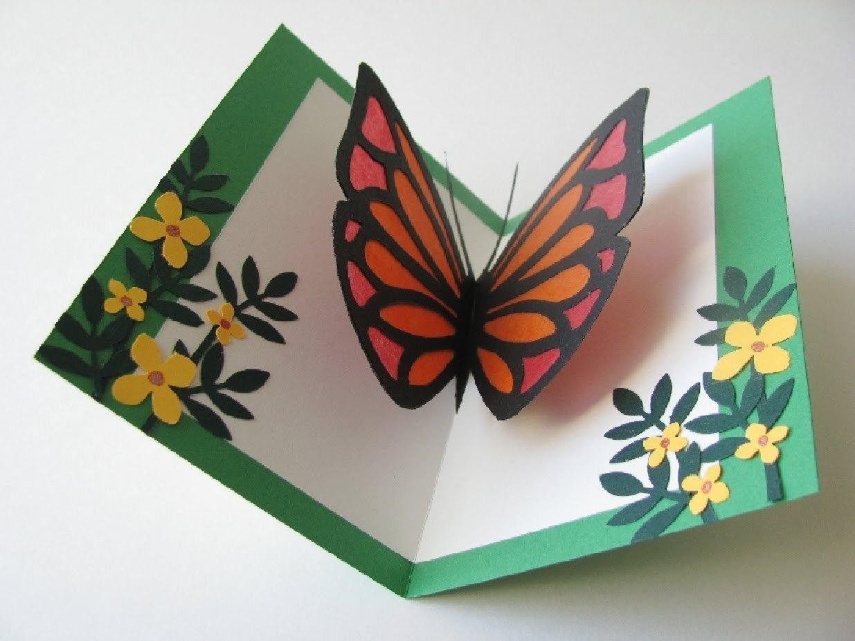 Как сделать цветок внутри открытки. Объемная открытка. Поделка открытка. Поделка бабочка. Объемная открытка своими руками.