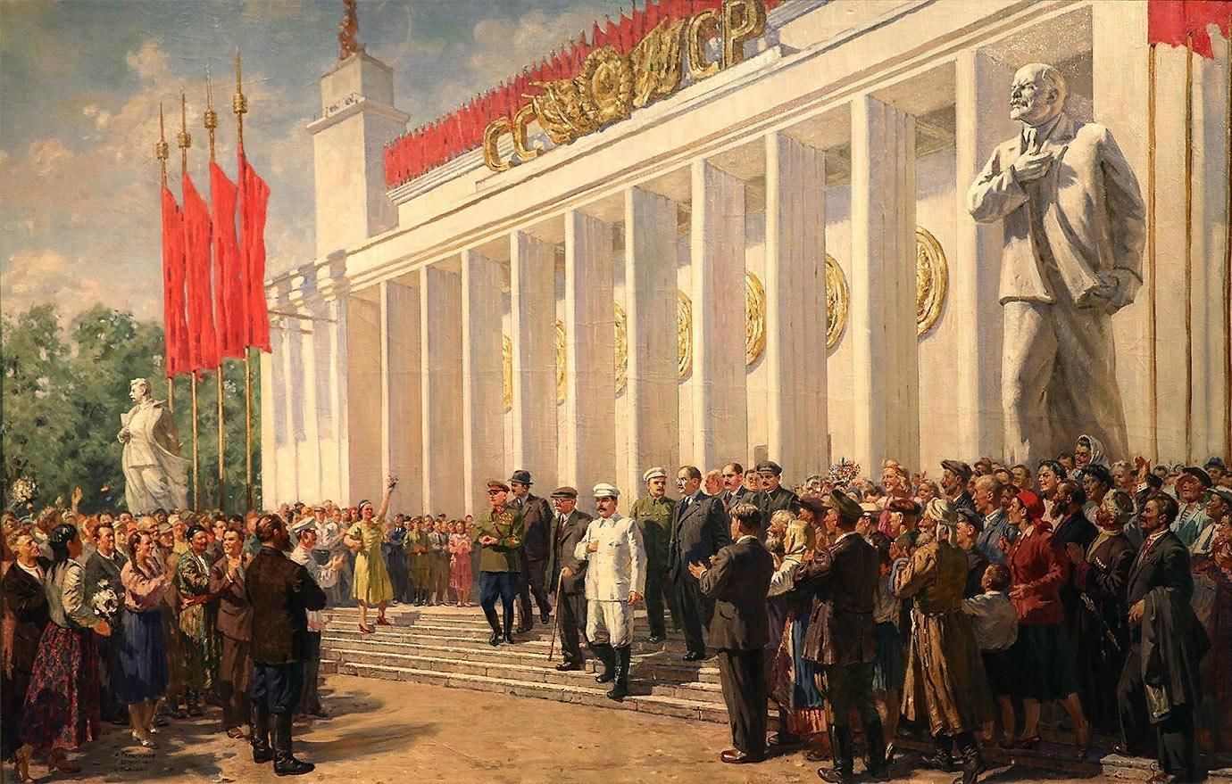 Культура 1930. Социалистический реализм Герасимов. Герасимов а.м. главный павильон ВСХВ. Герасимов «и.в.Сталин и ке Ворошилов в Кремле» 1938г.. Социалистический реализм Сталин.