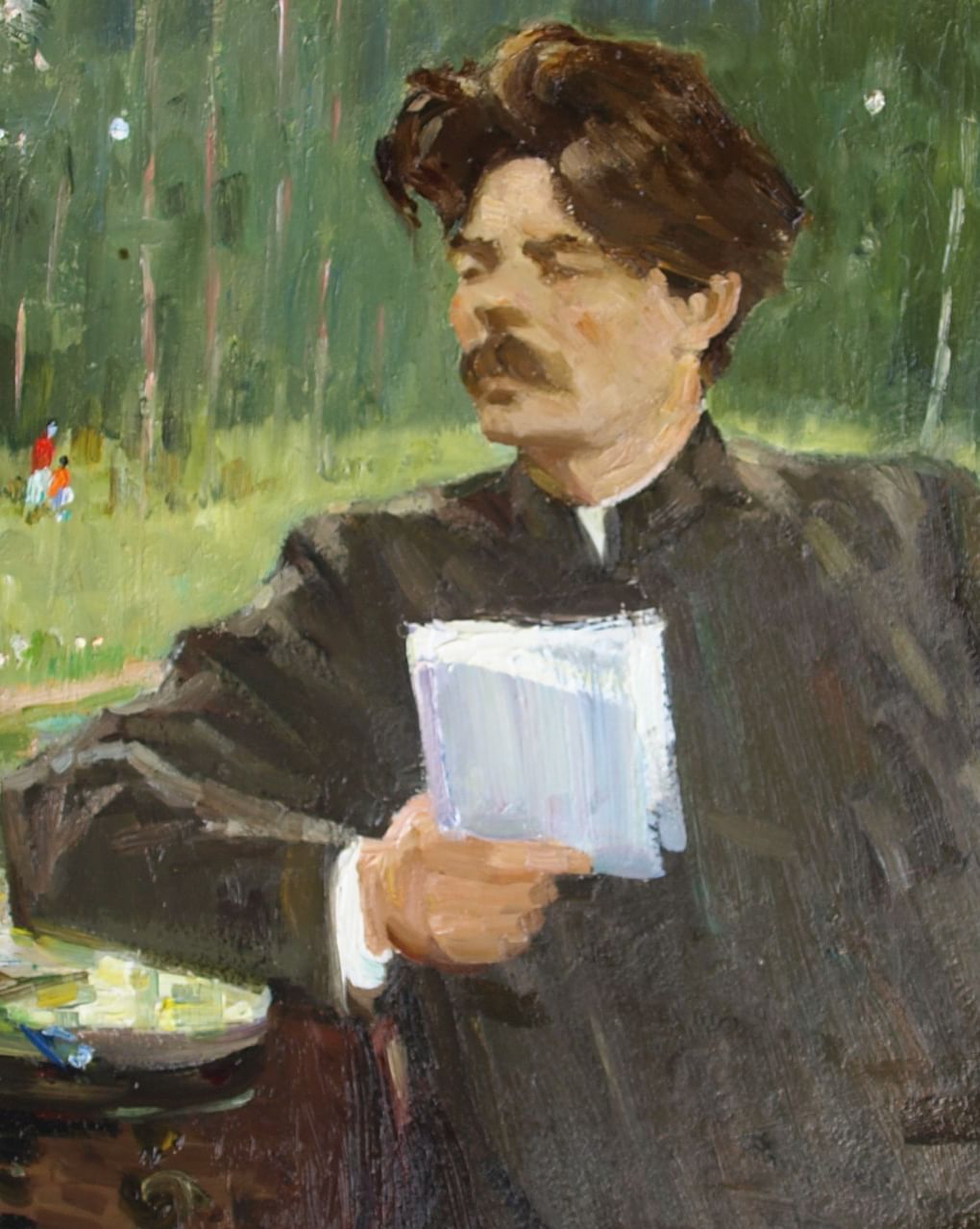 Семен Ротницкий. Максим Горький (У Репина в Пенатах) (фрагмент). Из серии «Великие люди России». 1994. Мемориальный музей-усадьба художника Н.А. Ярошенко, Кисловодск, Ставропольский край