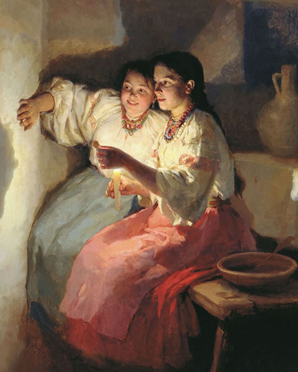 Николай Пимоненко. Святочное гадание (фрагмент). 1888. Государственный Русский музей, Санкт-Петербург