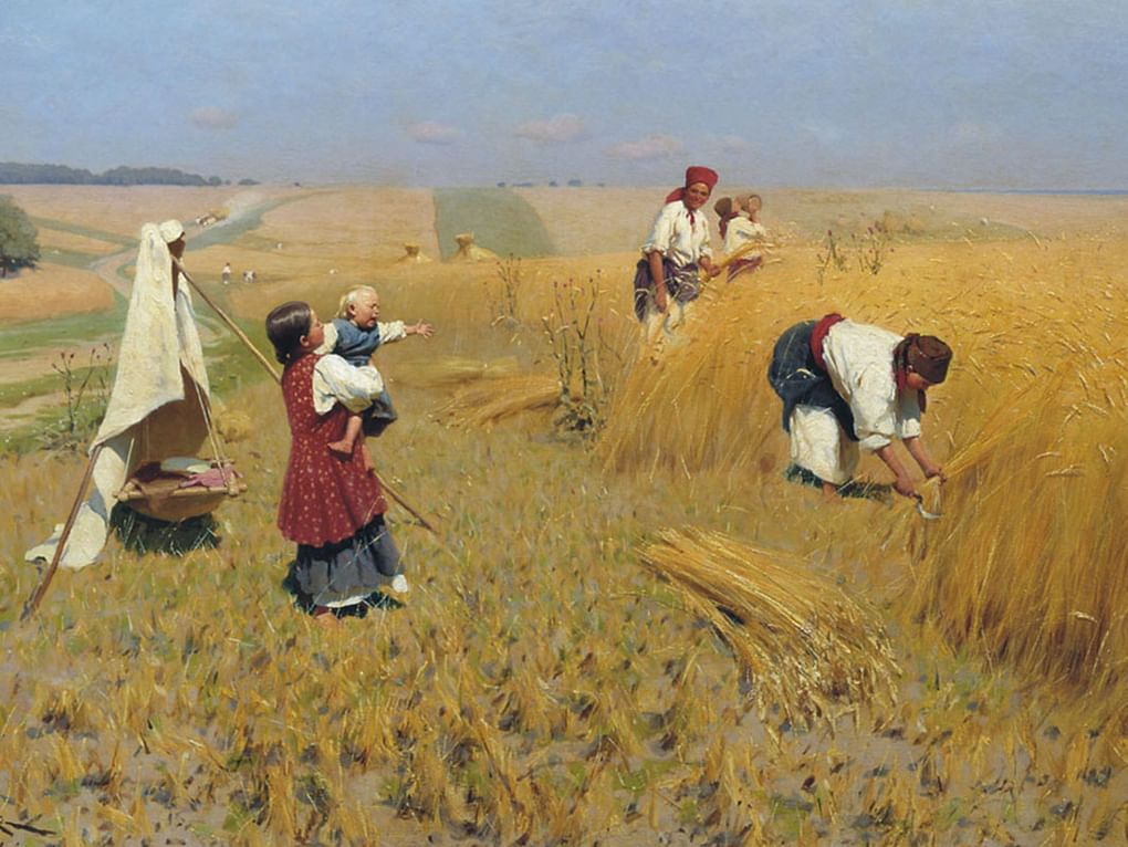 Николай Пимоненко. Жатва на Украине (фрагмент). 1896. Частное собрание