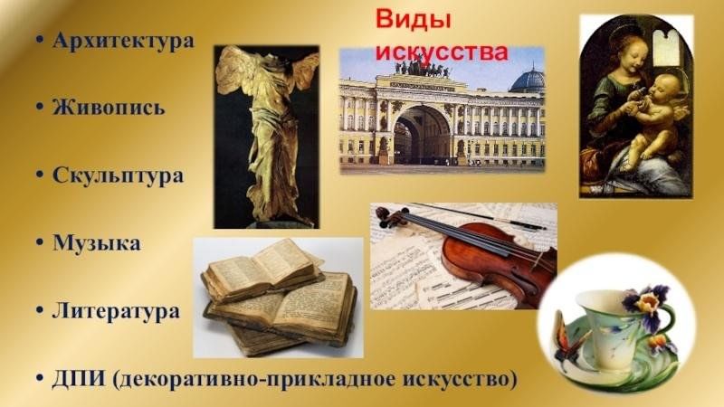 Классические виды искусства. Виды искусства архитектура живопись декоративно прикладное. Виды искусства МХК. Музыка живопись литература. Мировая художественная культура стенды.