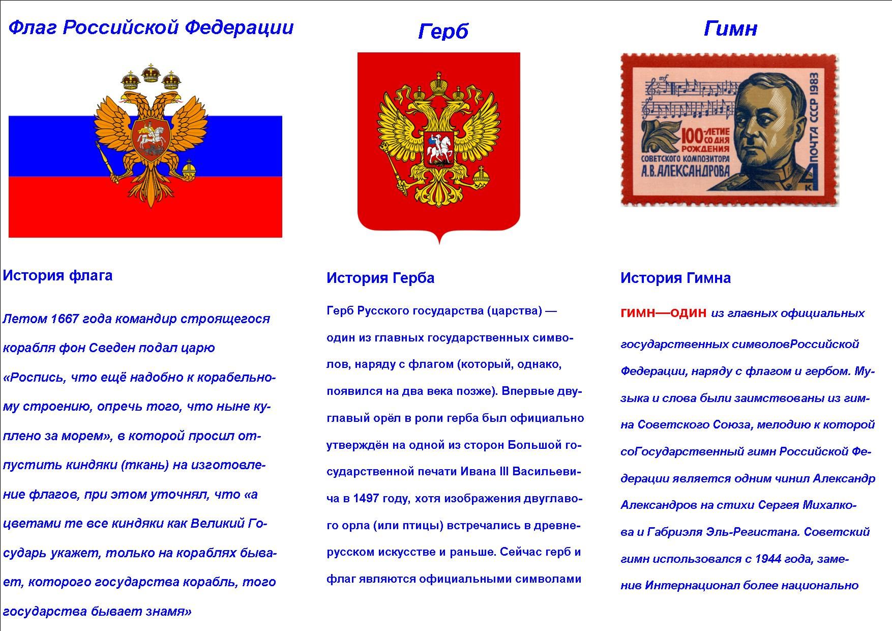 Буклет символы России