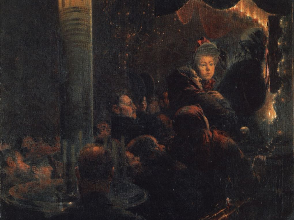 Андрей Рябушкин. У чудотворной иконы (фрагмент). 1894. Государственный Русский музей, Санкт-Петербург