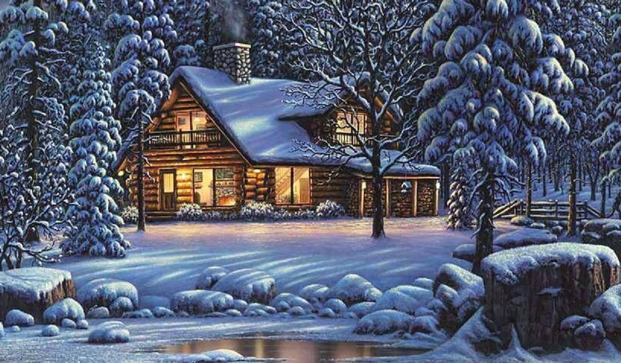 Сказочные зимние домики картинки