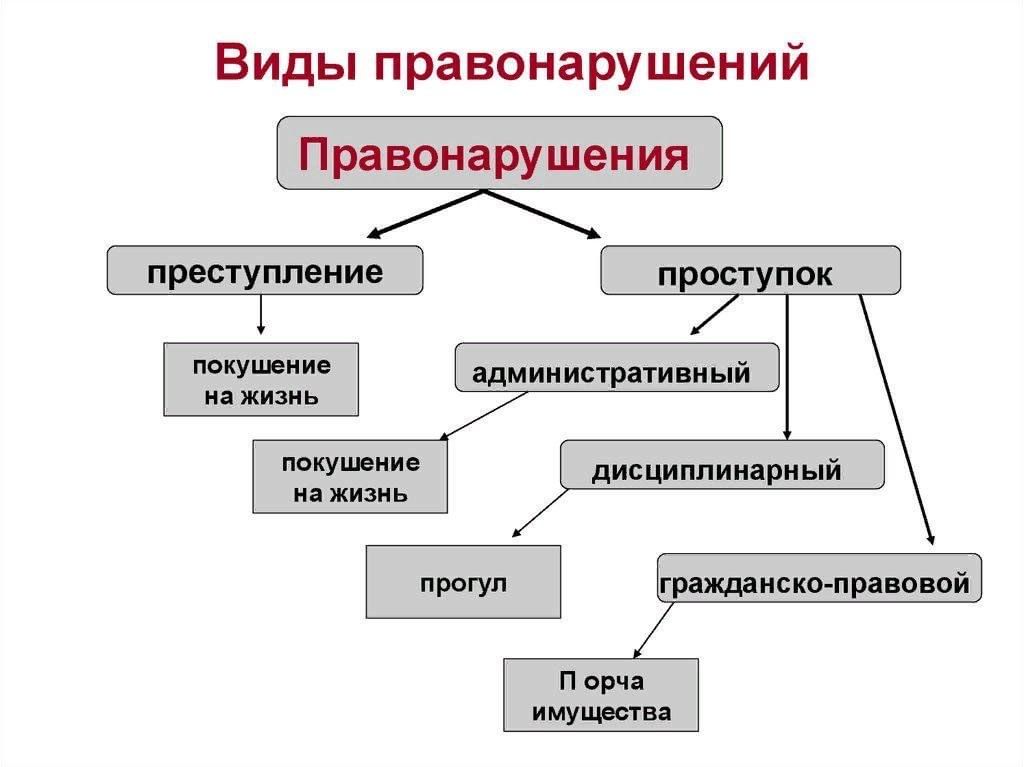 3 вида правонарушения примеры
