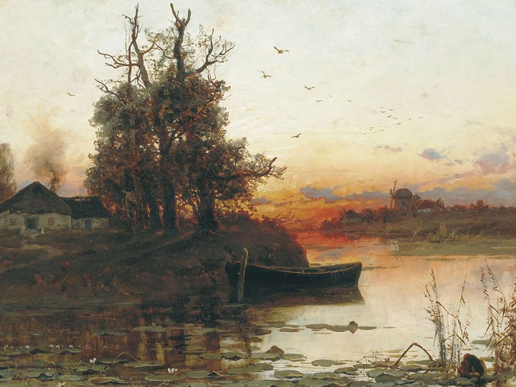 Юлий Клевер. Вечерняя тишина (фрагмент). 1894. Государственный музей искусств им.А. Кастеева Республики Казахстан, Алматы, Республика Казахстан