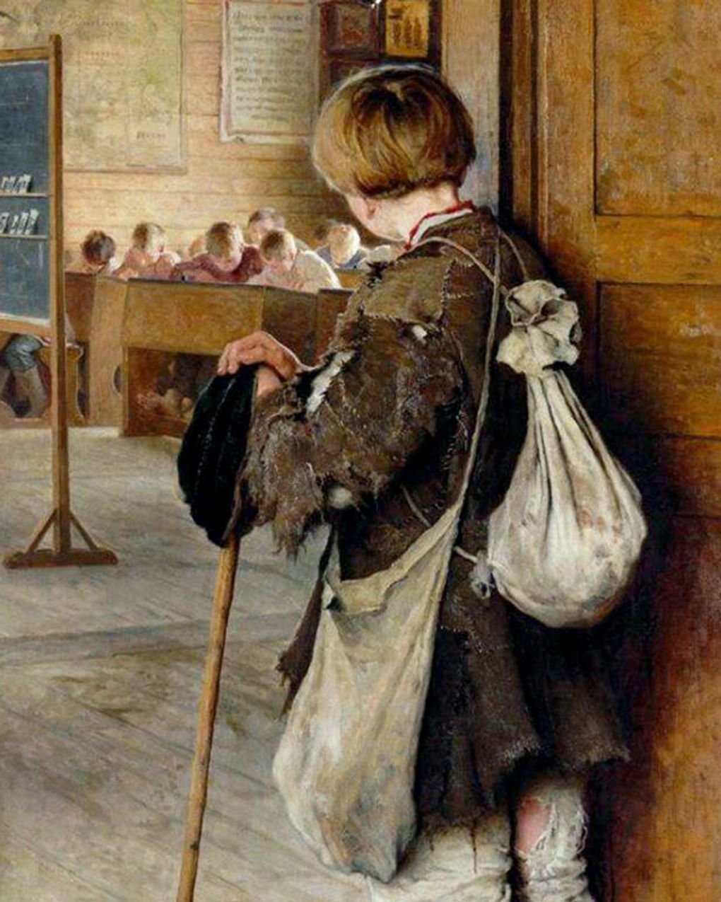 Николай Богданов-Бельский. У дверей школы (фрагмент). 1897. Государственный Русский музей, Санкт-Петербург