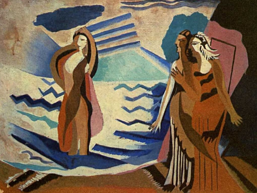 Александра Экстер. Берег моря (фрагмент). 1930-е. Частное собрание