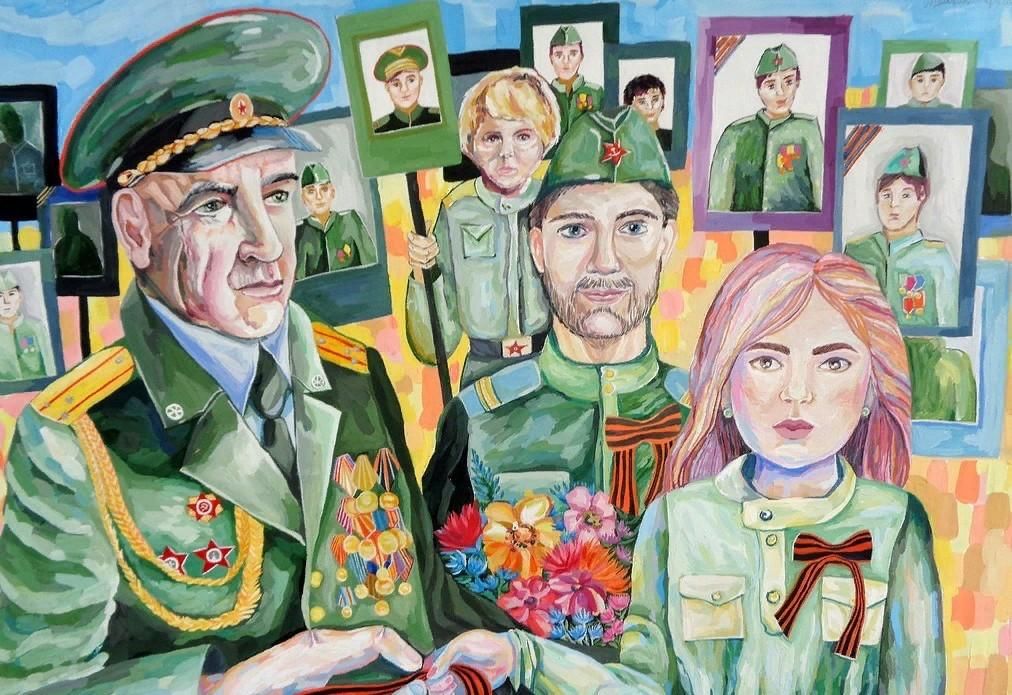 Композиция к дню победы рисунок