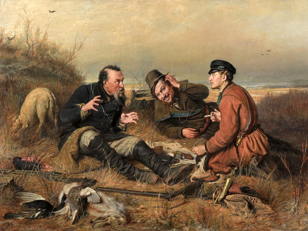 Василий Перов. Охотники на привале (фрагмент). 1871. Государственная Третьяковская галерея, Москва