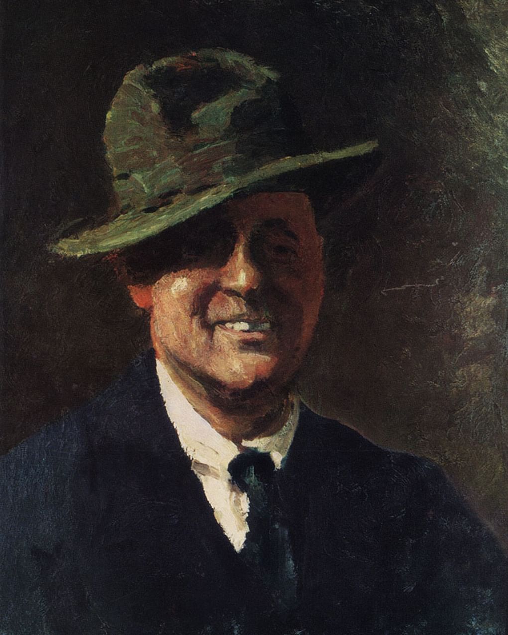 Игорь Грабарь. Автопортрет в шляпе (фрагмент). 1921. Частное собрание