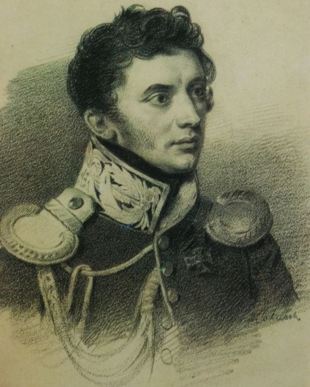 Петр Соколов. Портрет Никиты Муравьева (фрагмент). 1824. Всероссийский музей А.С. Пушкина, Санкт-Петербург