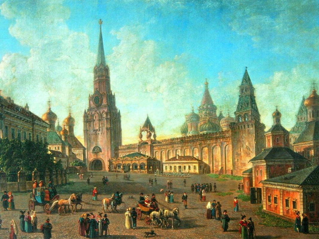 Федор Алексеев «красная площадь в Москве», 1800 год