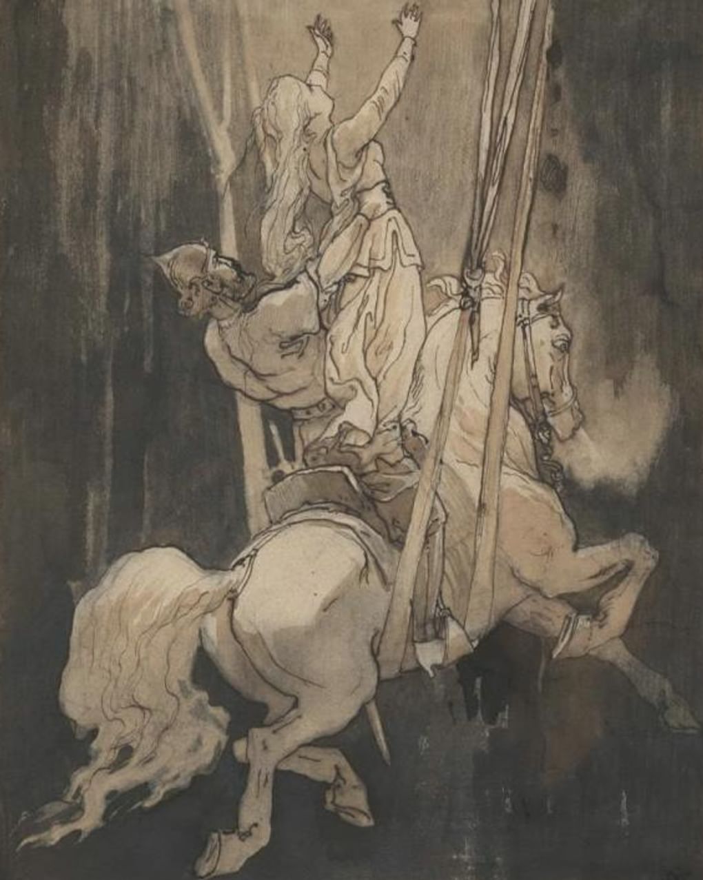 Михаил Микешин. Иллюстрация к былине «Михайло Потык» (фрагмент). 1871–1880-е. Ярославский художественный музей, Ярославль