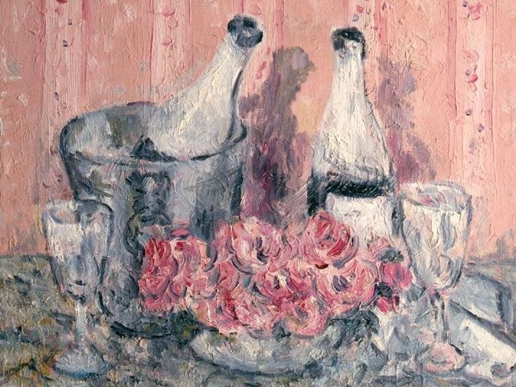Михаил Ларионов. Шампанское и розы. 1928. Государственный музей изобразительных искусств имени А.С. Пушкина, Москва