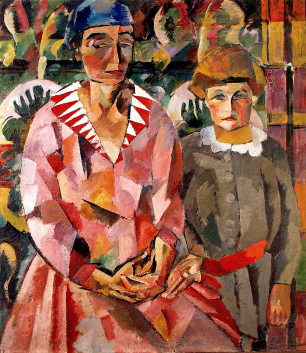 Аристарх Лентулов. Портрет жены Марии и дочери Марианны (фрагмент). 1915. Частное собрание