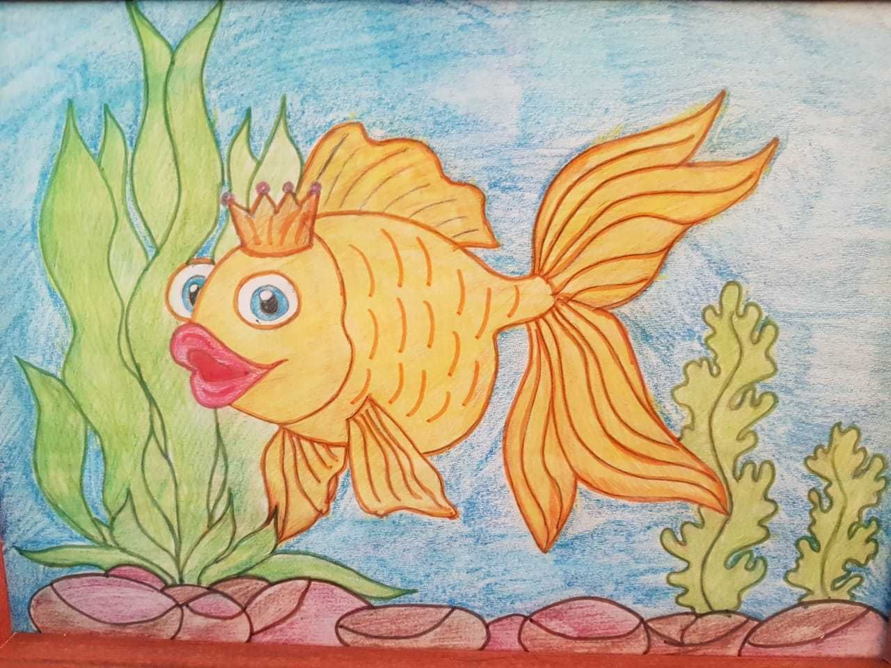 Рисование с детьми Золотая рыбка