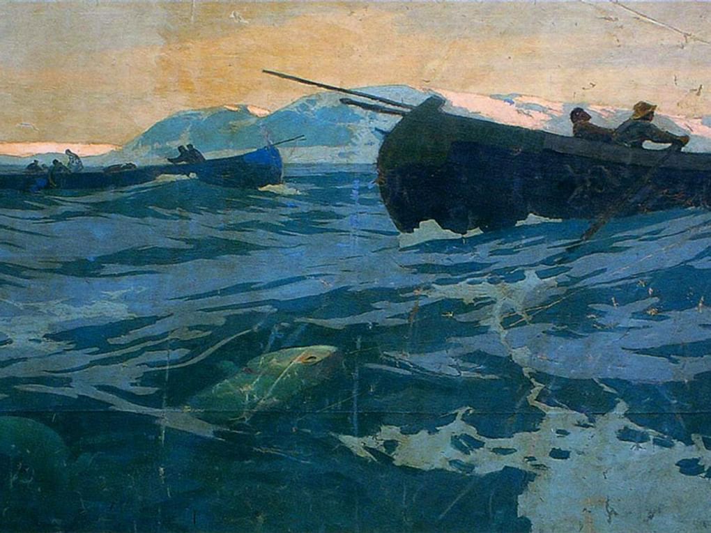 Константин Коровин. Ловля рыбы на Мурманском море (фрагмент). 1896. Государственная Третьяковская галерея, Москва