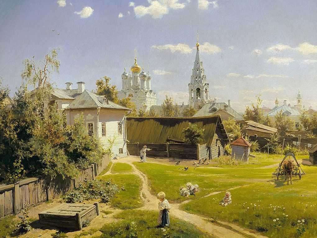 Василий Поленов. Московский дворик (фрагмент). 1878. Государственная Третьяковская галерея, Москва