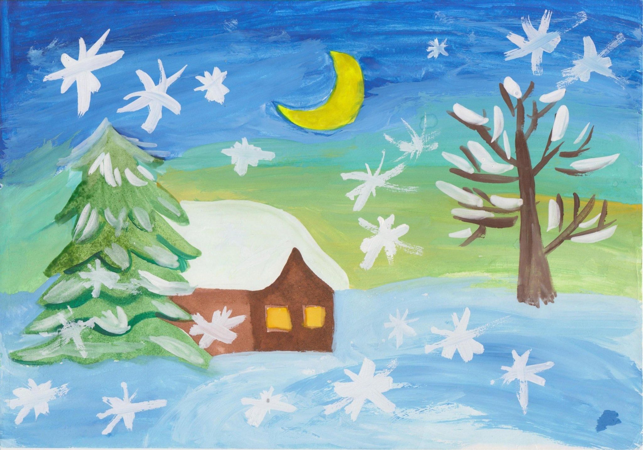 Раскраска на тему Зима. Распечатать картинки птицы, животные в лесу зимой.
