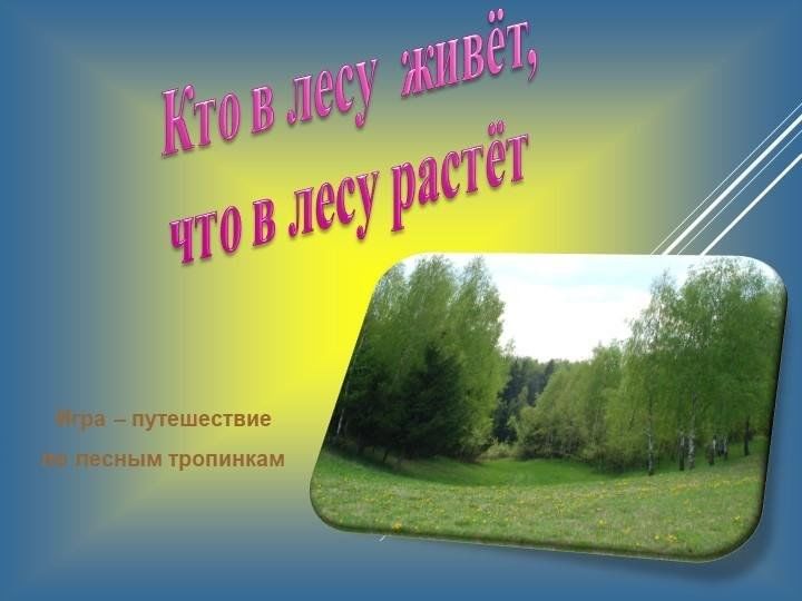 Кто живет в нашем лесу проект