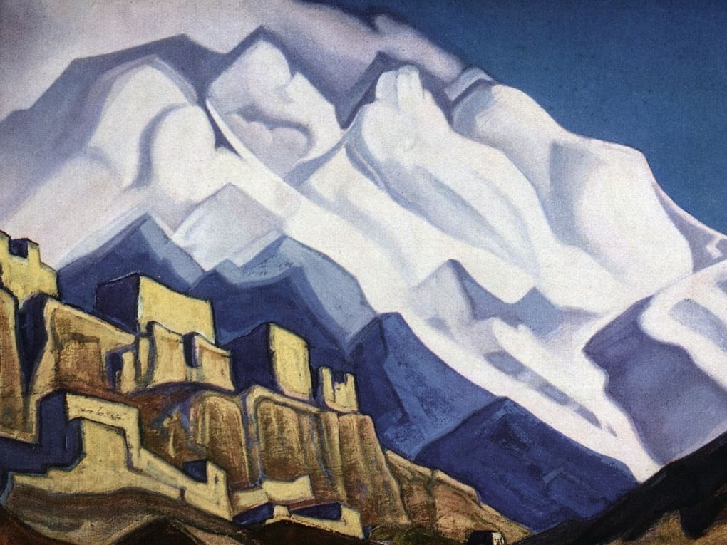 Николай Рерих. Тибет. Монастырь в горах (фрагмент). 1940. Частное собрание
