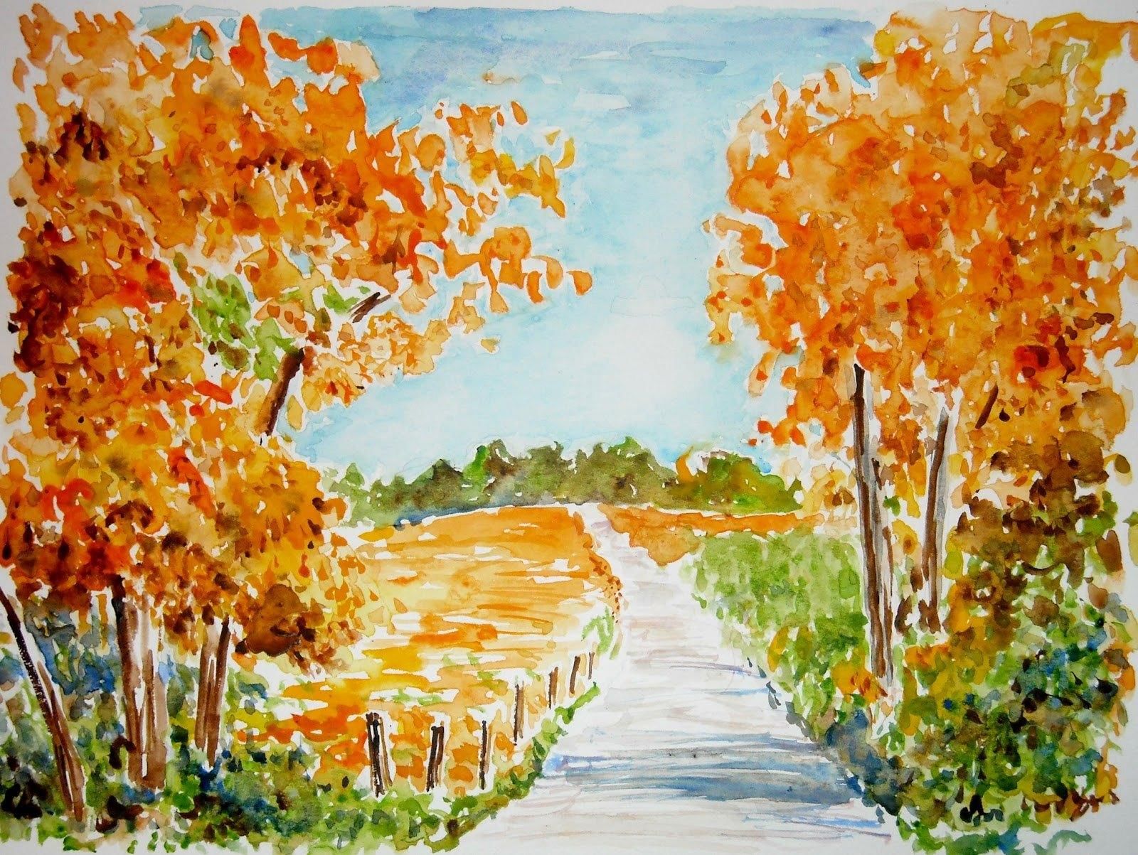 Осенний пейзаж класс. Рисунок осень. Рисование осень. Рисование осеннего пейзажа. Пейзаж осени рисунок.