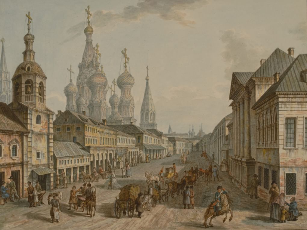 Федор Алексеев и ученики. Вид Москворецкой улицы. 1800-е. Государственный музей архитектуры имени А.В. Щусева, Москва