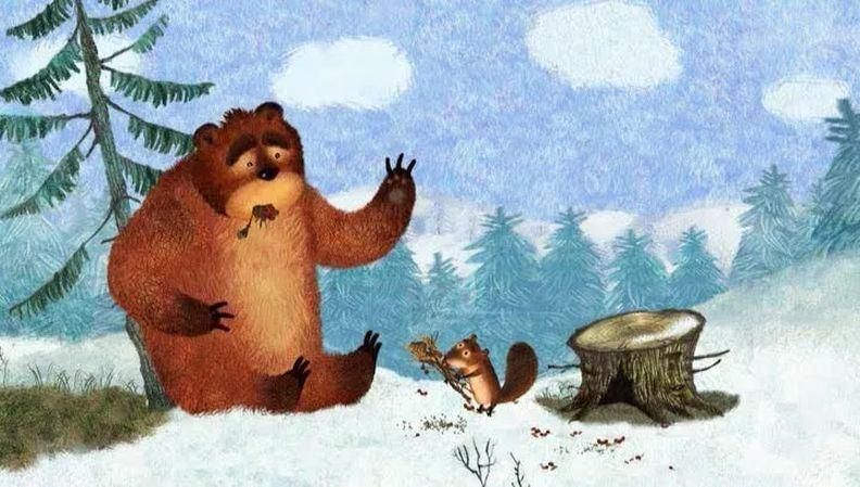 Медвежонок и бельчонок картинки