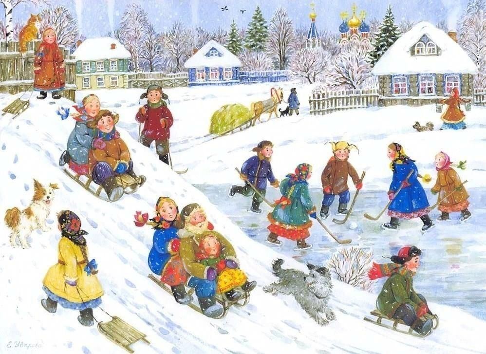 Сюжетные картинки зимние забавы
