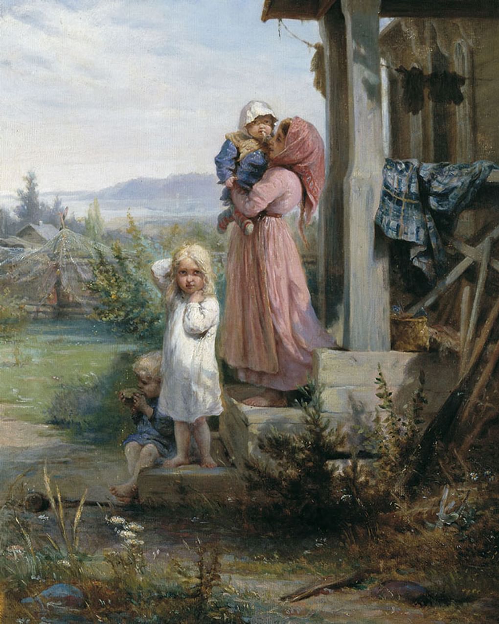 Николай Кошелев. Утро в деревне (фрагмент). 1880. Нижнетагильский музей изобразительных искусств, Нижний Тагил, Свердловская область