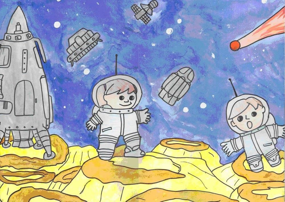 Выставка рисунков на космическую тему